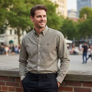 Ralph Lauren Classic Fit Green Plaid Long Sleeve  Button Front Shirt XXL